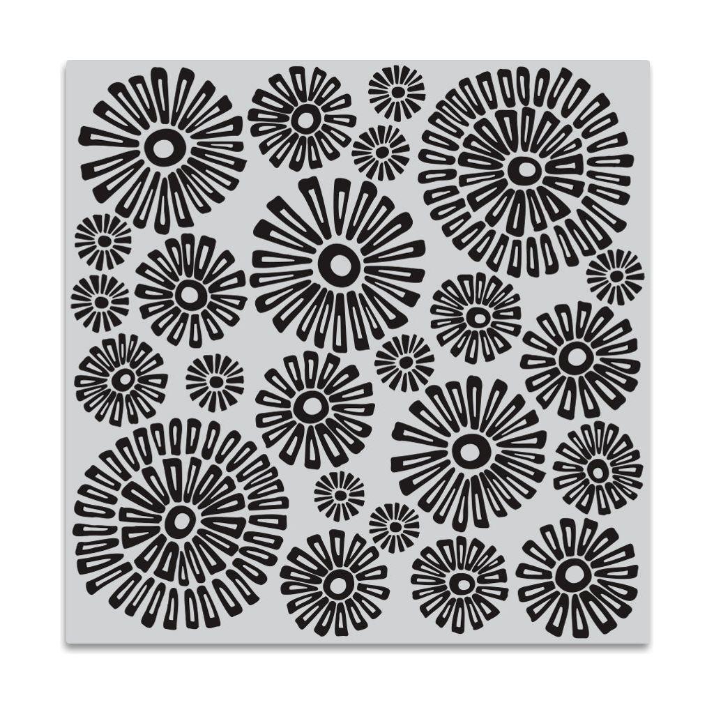 Hero Arts Sunburst Flowers Bold Prints Cling Stamp cg932