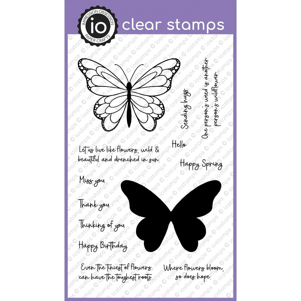 Impression Obsession Butterfly Garden Sayings Clear Stamps cs1307