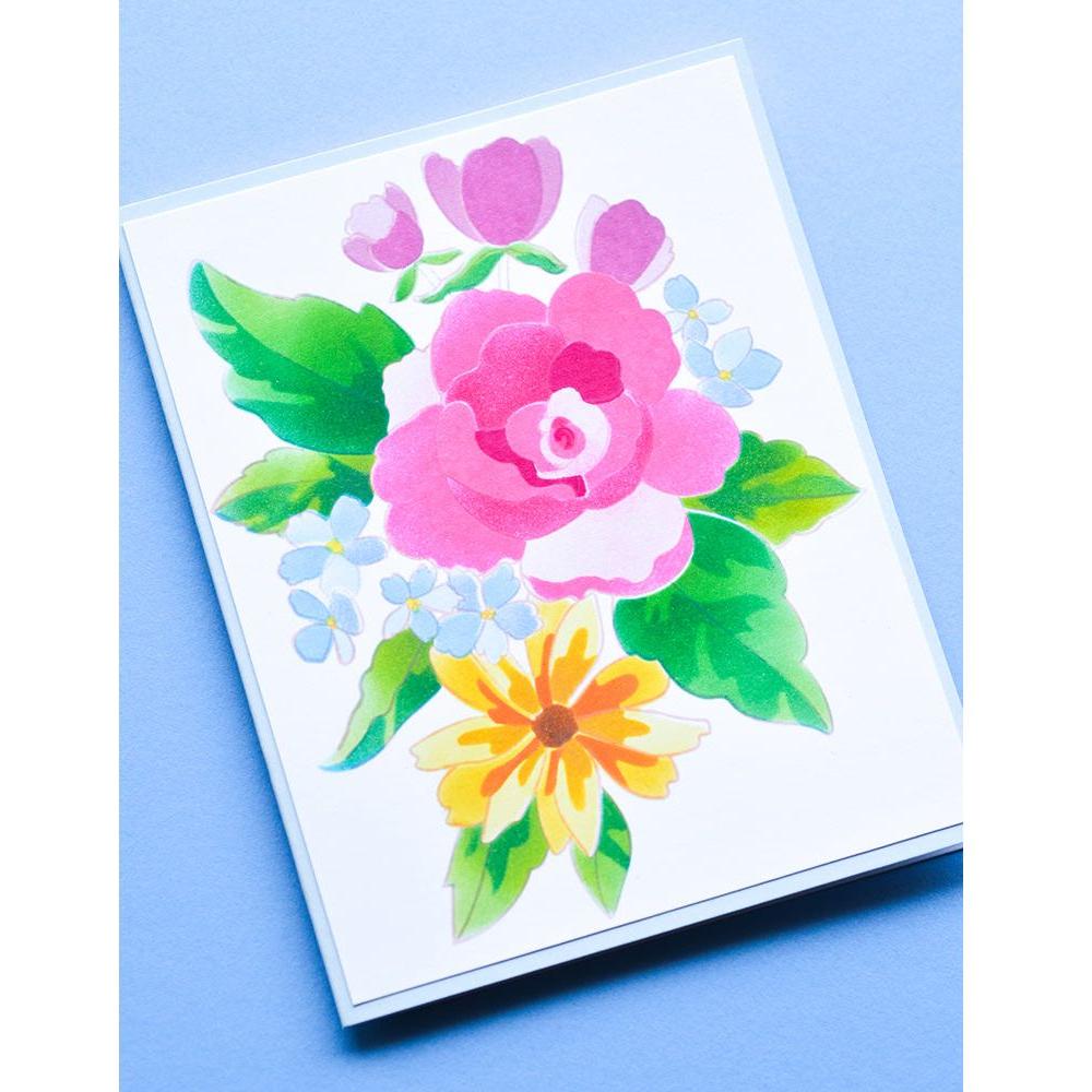 Memory Box Cheerful Floral Clear Stamp Set cl5278 watercolor