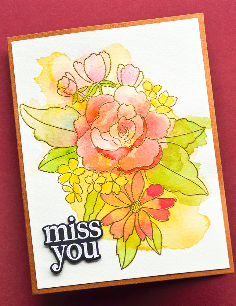 Memory Box Cheerful Floral Clear Stamp Set cl5278 – Simon Says Stamp