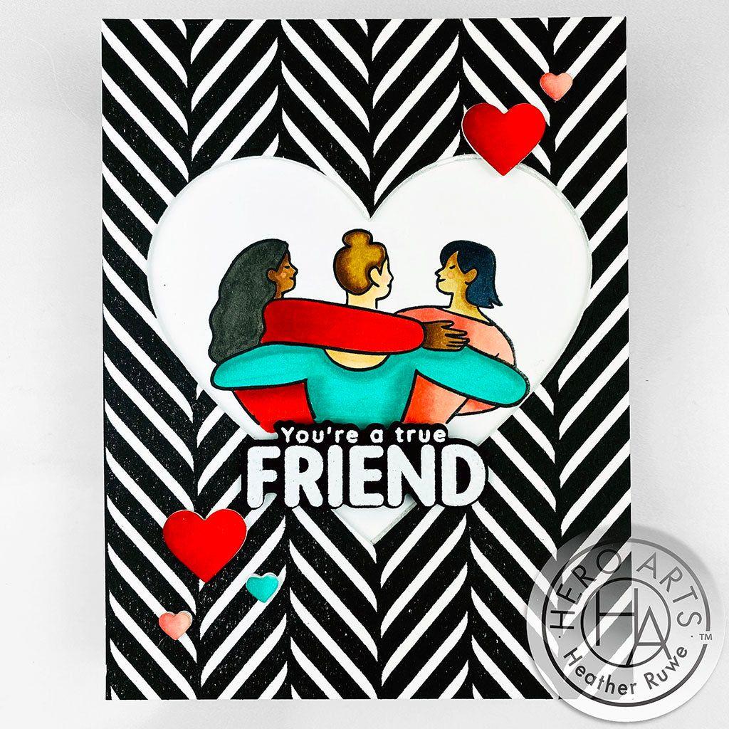 Hero Arts I Appreciate You Clear Stamp and Die Set sb390 true friend