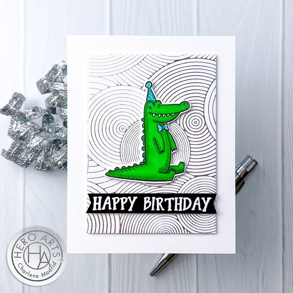 Hero Arts Clear Stamps Birthday Animals cm747 alligator