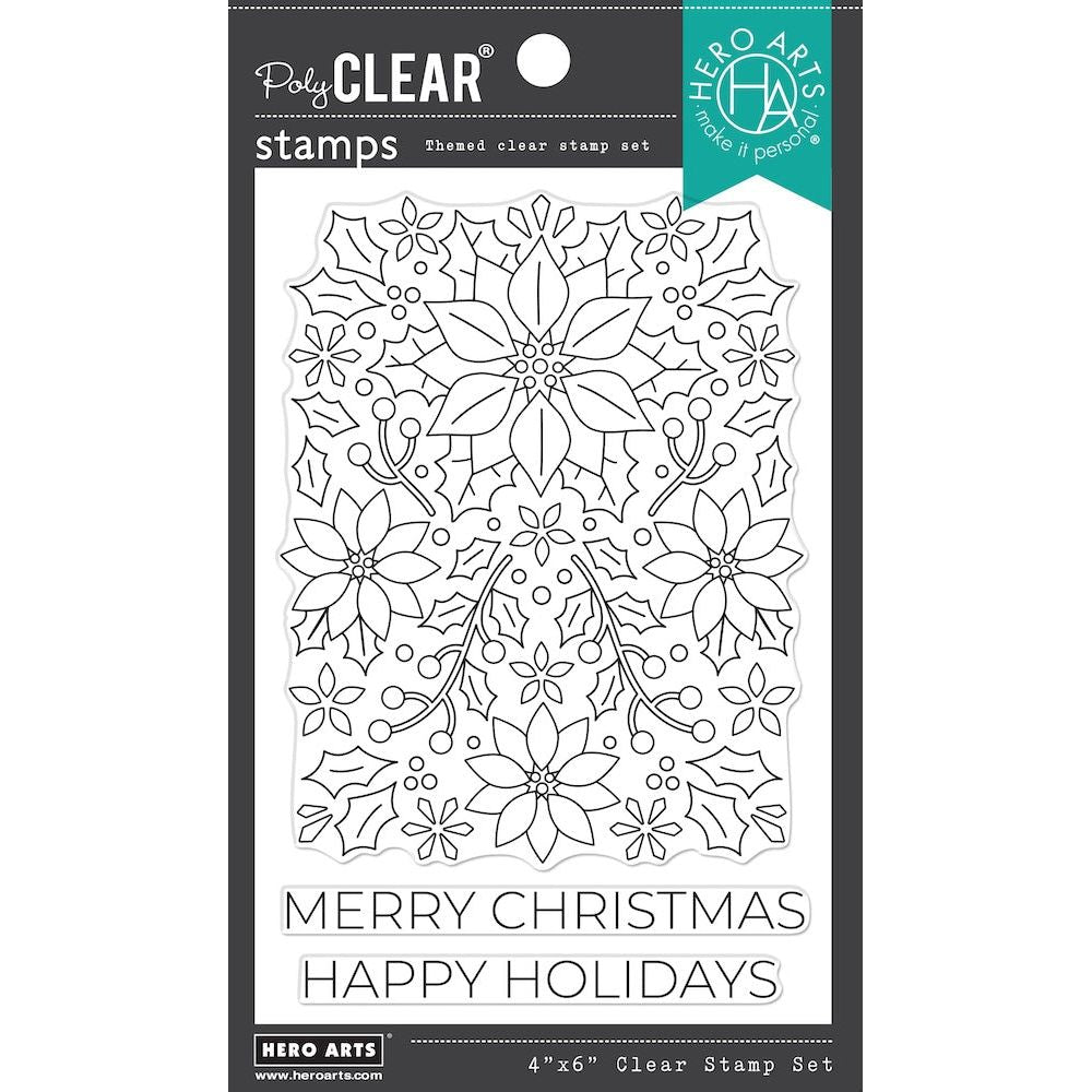 Hero Arts Poinsettia Pattern Clear Stamp Set cm773