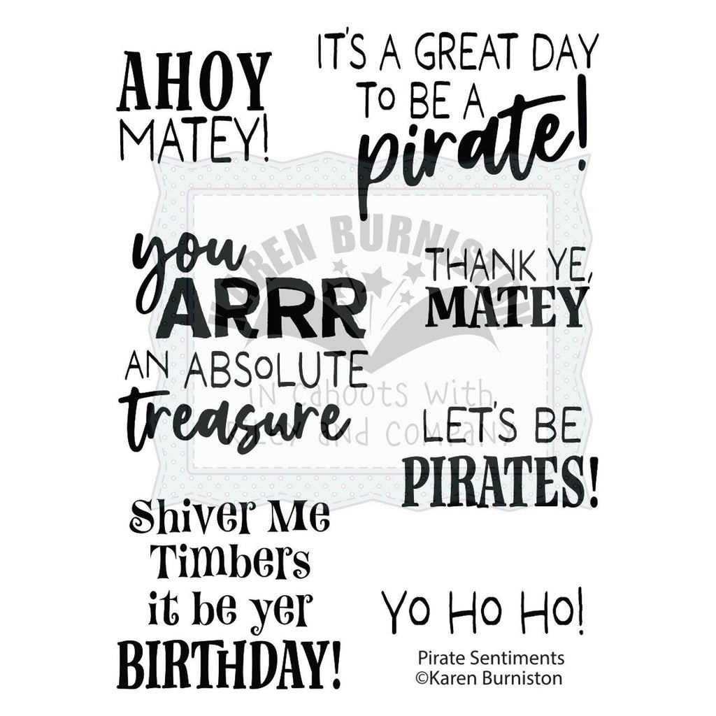 Karen Burniston Pirate Sentiments Clear Stamps cs001 product image