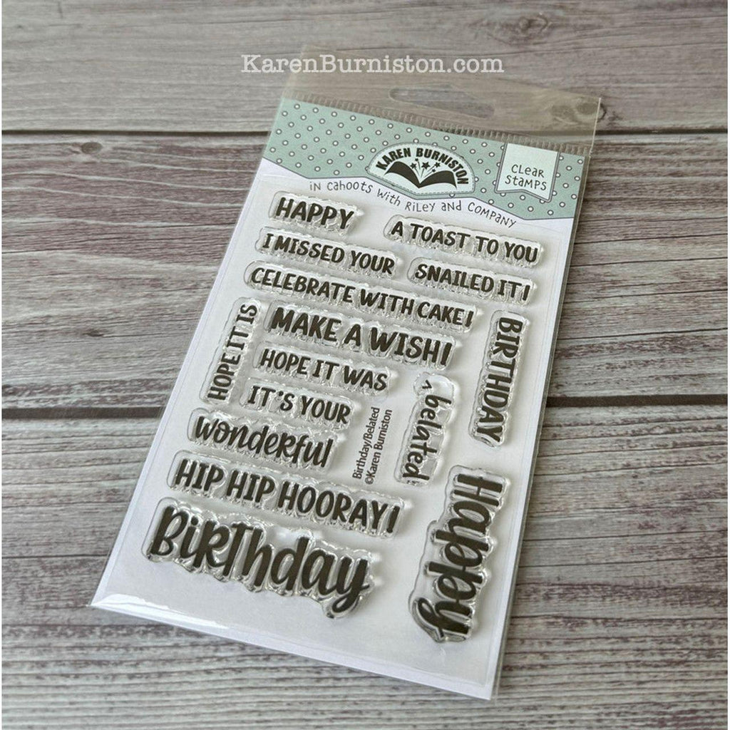 Karen Burniston Birthday Belated Sentiments Clear Stamps cs003