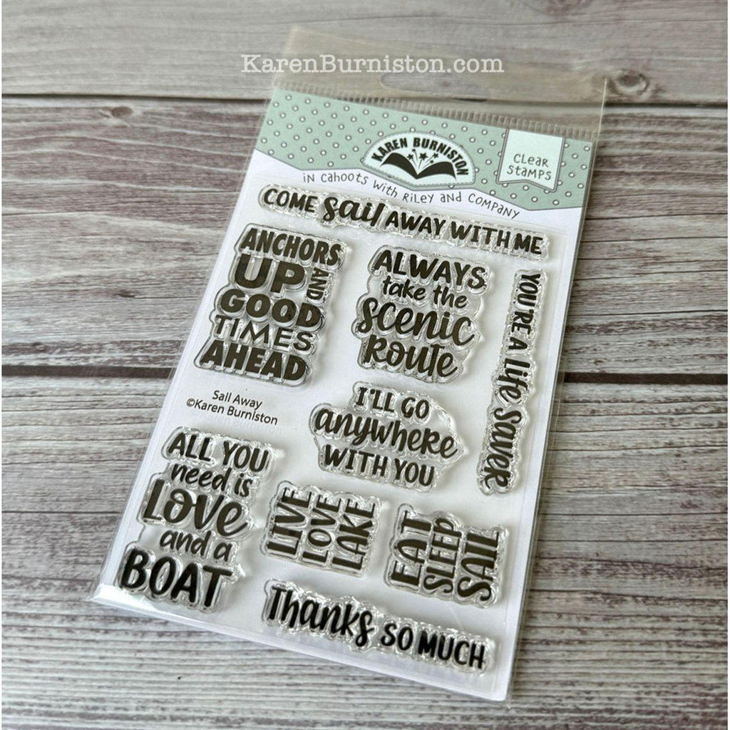 Karen Burniston Sail Away Sentiments Clear Stamps cs005