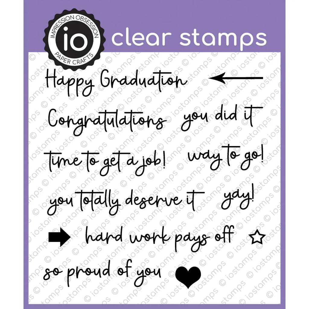 Impression Obsession Graduation Sayings Clear Stamps cs1304