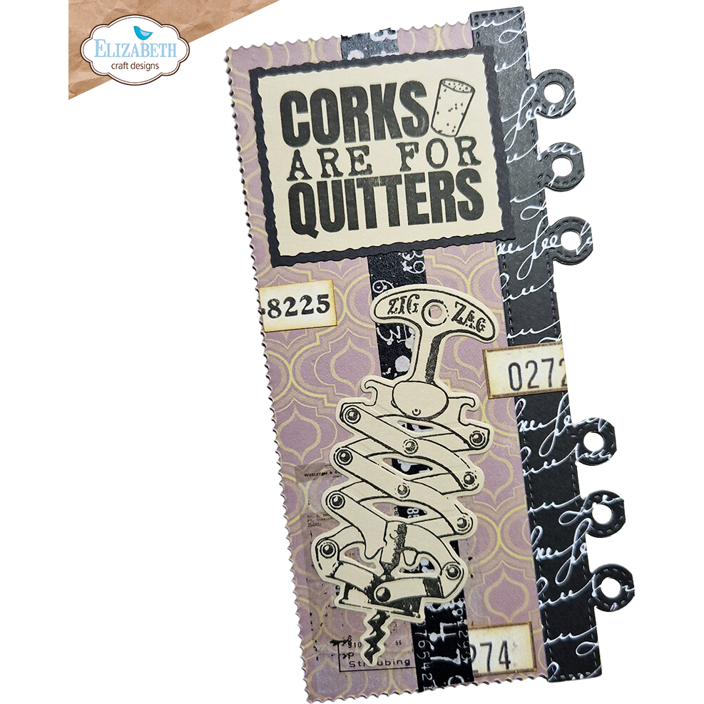 Elizabeth Craft Designs Celebrations Stamp and Die Set cs337 corks are for quitters