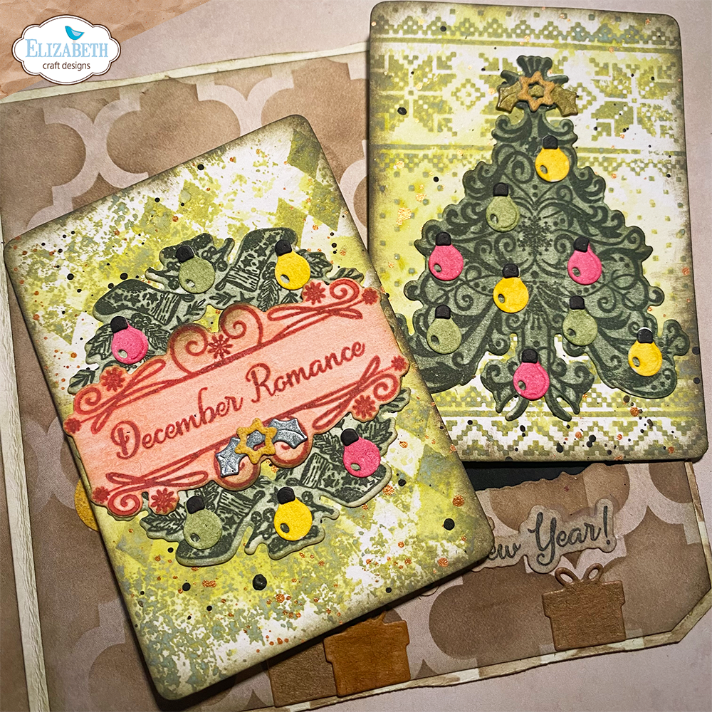 Elizabeth Craft Designs December Romance Stamp and Die Set csd368 trees