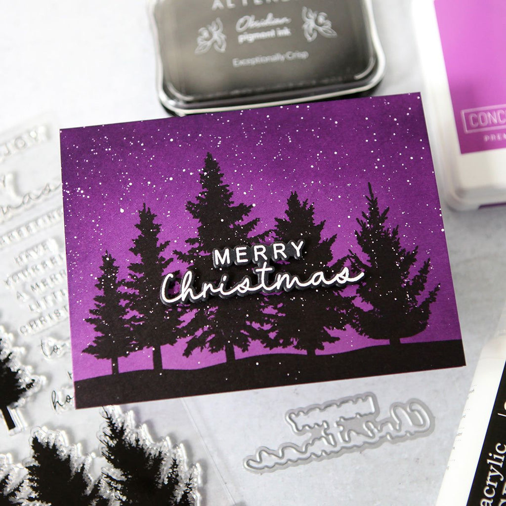 CZ Design Stamps and Dies Peaceful Trees set854pt Stamptember Christmas Card | color-code:ALT01