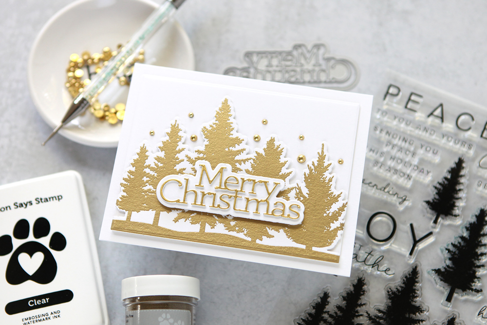 CZ Design Stamps and Dies Peaceful Trees set854pt Stamptember Christmas Card | color-code:ALT02