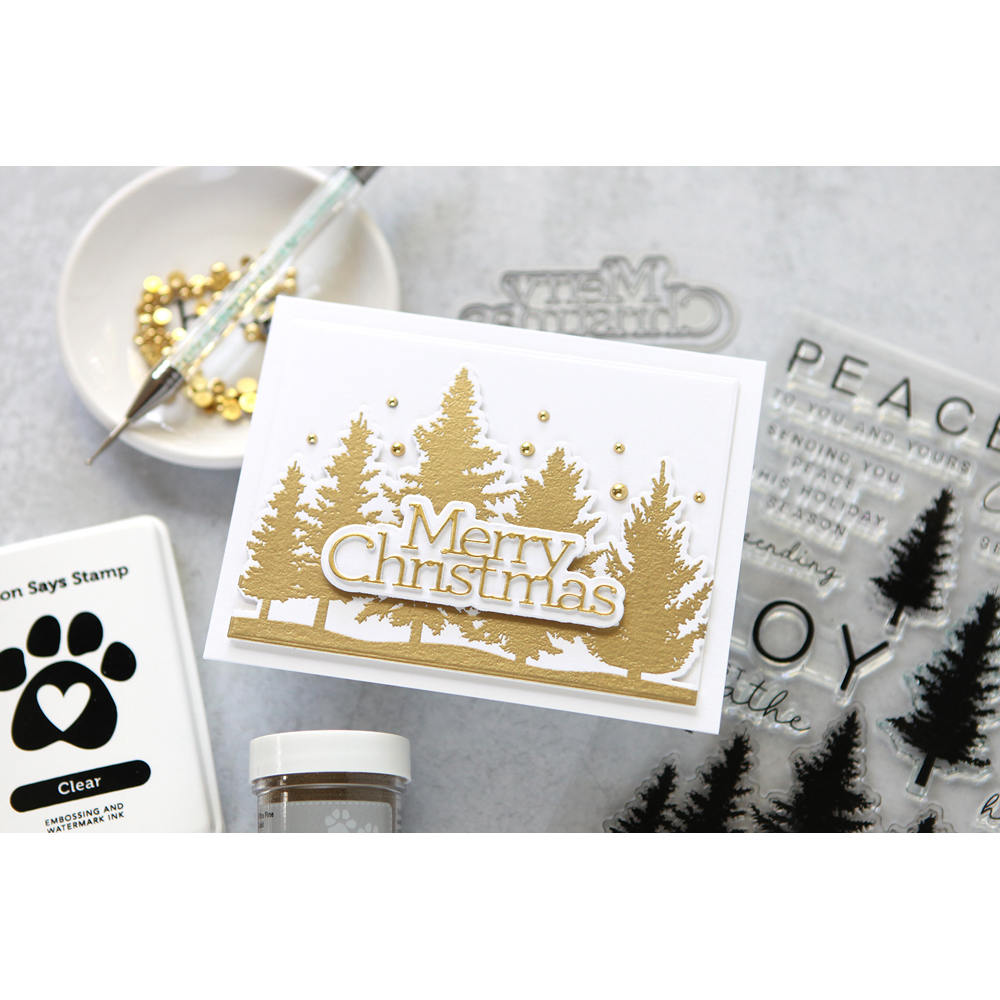 CZ Design Peaceful Trees Wafer Dies czd246c Stamptember Christmas Card | color-code:ALT02