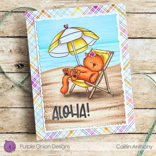 Purple Onion Designs Tofu Time to Relax Unmounted Cling Stamp pod5026 aloha kitty card