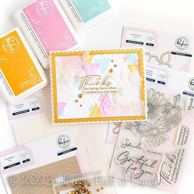 PinkFresh Studio Overlapping Triangles Stencil Set 212323 Layered Stenciling Card | color-code:ALT01