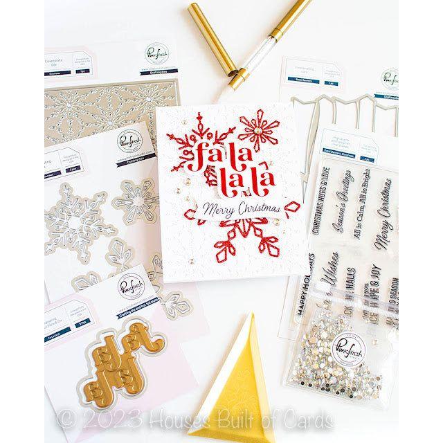 PinkFresh Studio Fa La La La Hot Foil Plate and Die Fa La La Christmas Card | color-code:ALT01