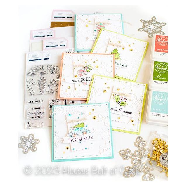 PinkFresh Studio Sparkle And Shine Hot Foil Plate Little Christmas Square Cards | color-code:ALT02