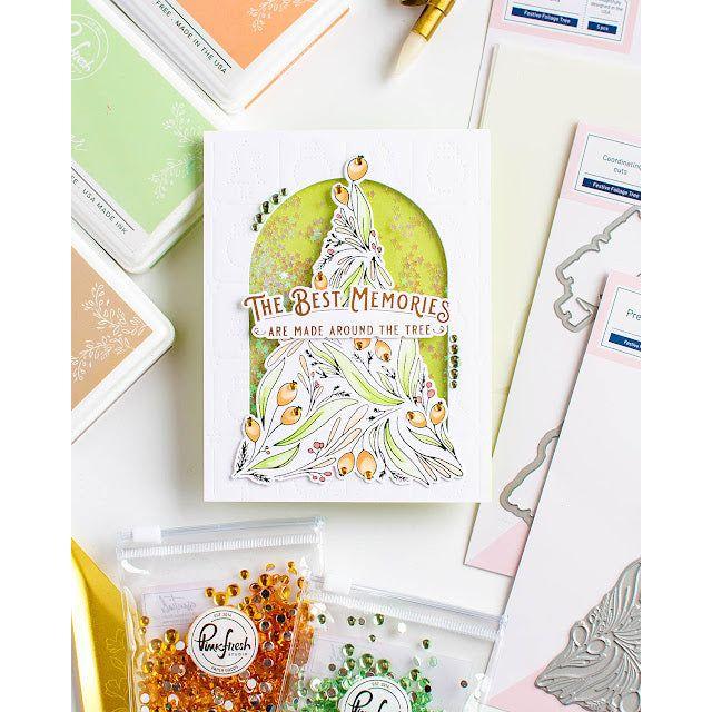 Pinkfresh Studio Festive Foliage Tree Press Plate 251024 Bright Christmas Tree Card | color-code:ALT03