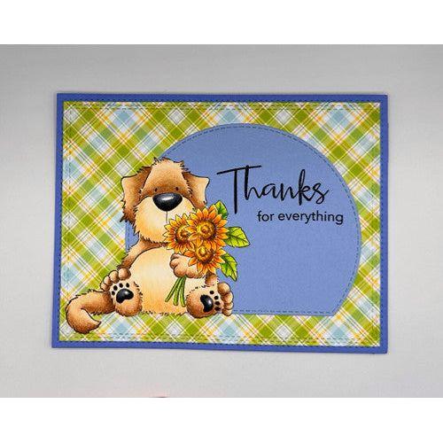 Purple Onion Designs Sunshine Goldie Unmounted Cling Stamp pod5021 Thanks for everything card