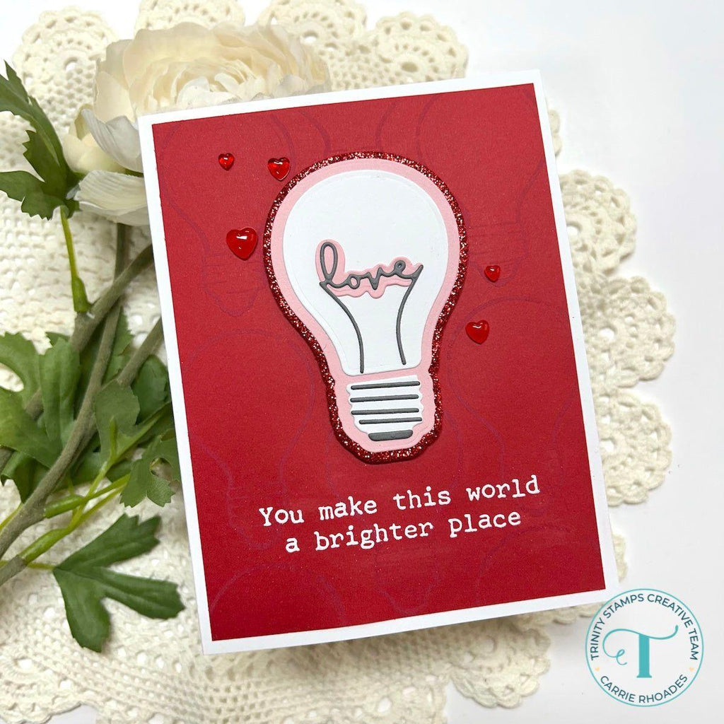 Trinity Stamps Thanks A Watt Die Set tmd-275 Lightbulb Valentines Card