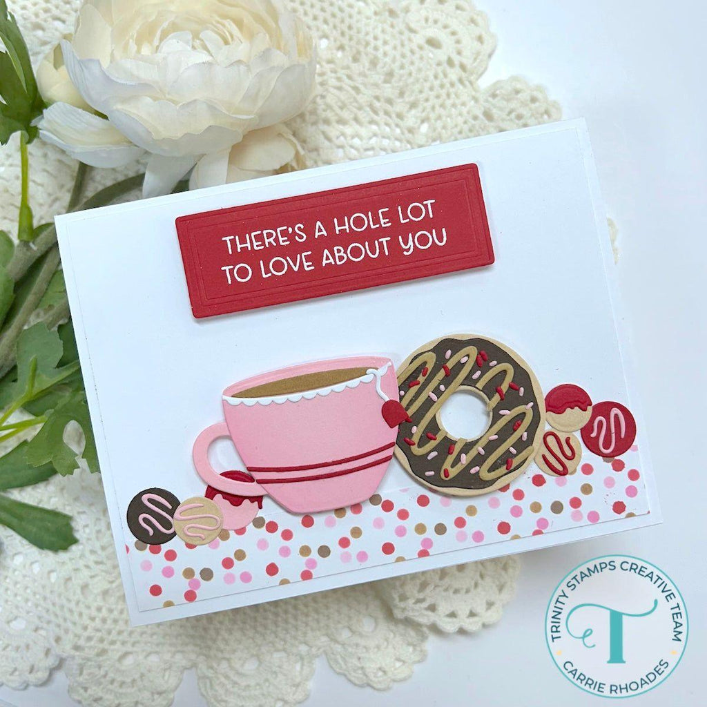 Trinity Stamps Sprinkled Border 6 x 6 Stencil tss-082 Donuts and Coffee Card