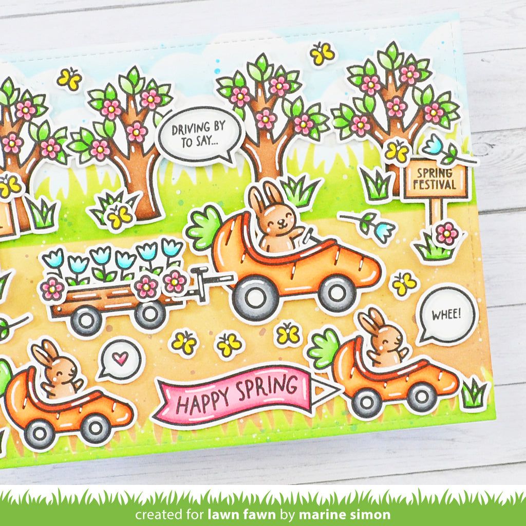 Lawn Fawn Set Carrot 'bout You Clear Stamps and Dies Happy Spring