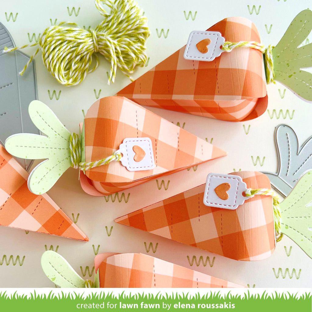 Lawn Fawn Carrot Treat Box Dies lf3380 Gingham Treat Boxes