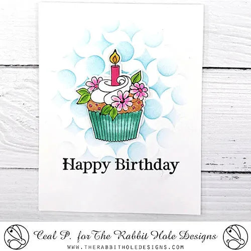 The Rabbit Hole Designs Pinwheel Stencil trh-025s happy birthday