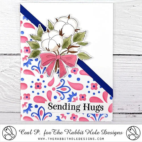 The Rabbit Hole Designs Paisley Bandana Layering Stencils trh-055s sending hugs