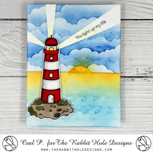 The Rabbit Hole Designs High Tide Clear Stamp and Die Set lighthouse