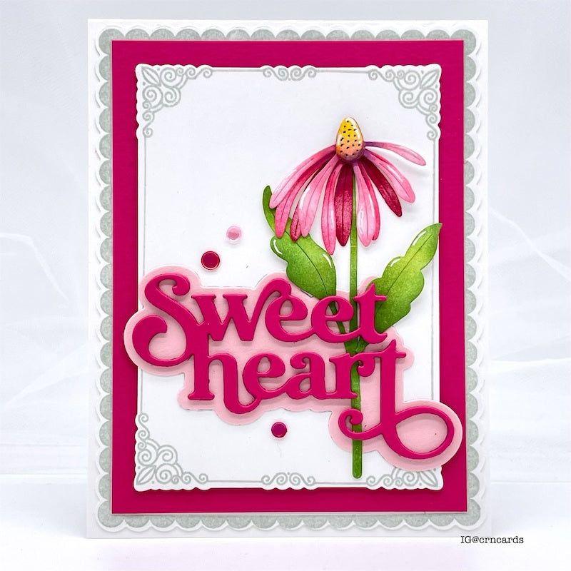 Simon Says Stamp Charming Daisy Wafer Dies s865 Sweetheart Love Card