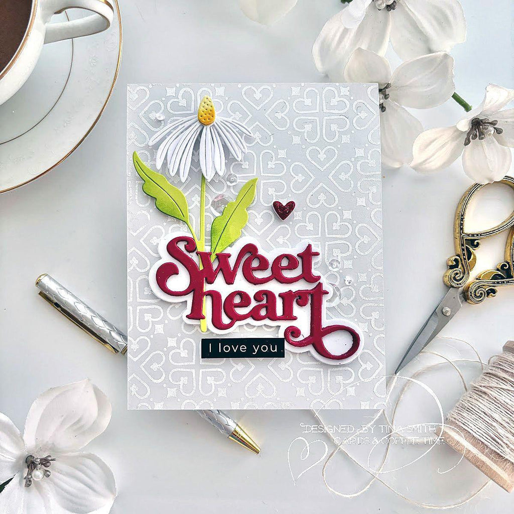 Simon Says Stamp Charming Daisy Wafer Dies s865 Sweetheart Love Card | color-code:ALT04