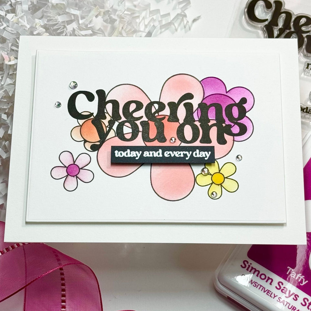 Simon Says Clear Stamps Cheering 1074msc Cheering for You Encouragement Card