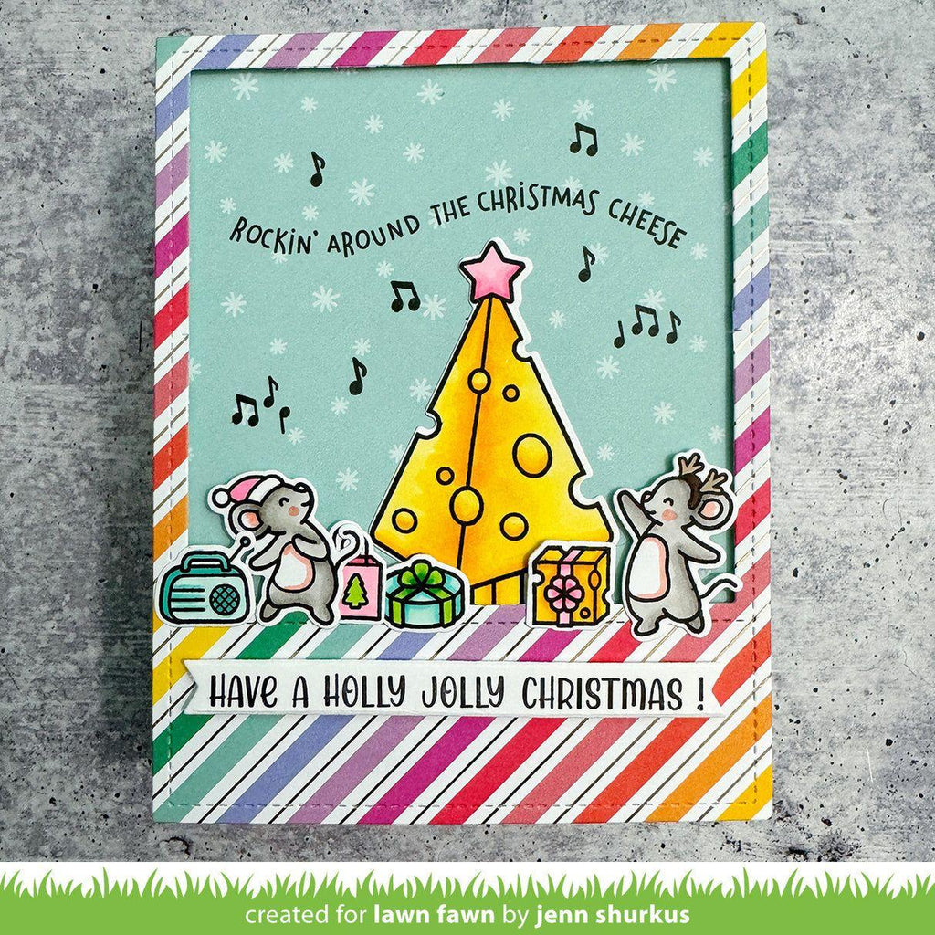 Lawn Fawn Cheesy Christmas Add-On Clear Stamps lf3502 Have a Holly Jolly Christmas