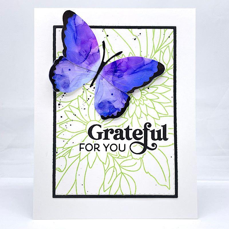 Simon Says Stamp Chelsea Butterfly Wafer Dies s933 Stamptember Grateful Card