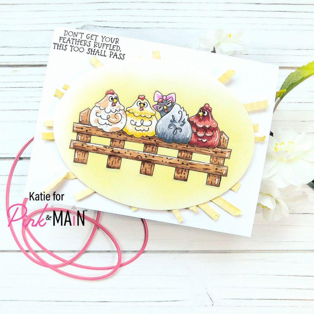 Pink and Main Chickens In Clear Stamps PM0613 Chicken