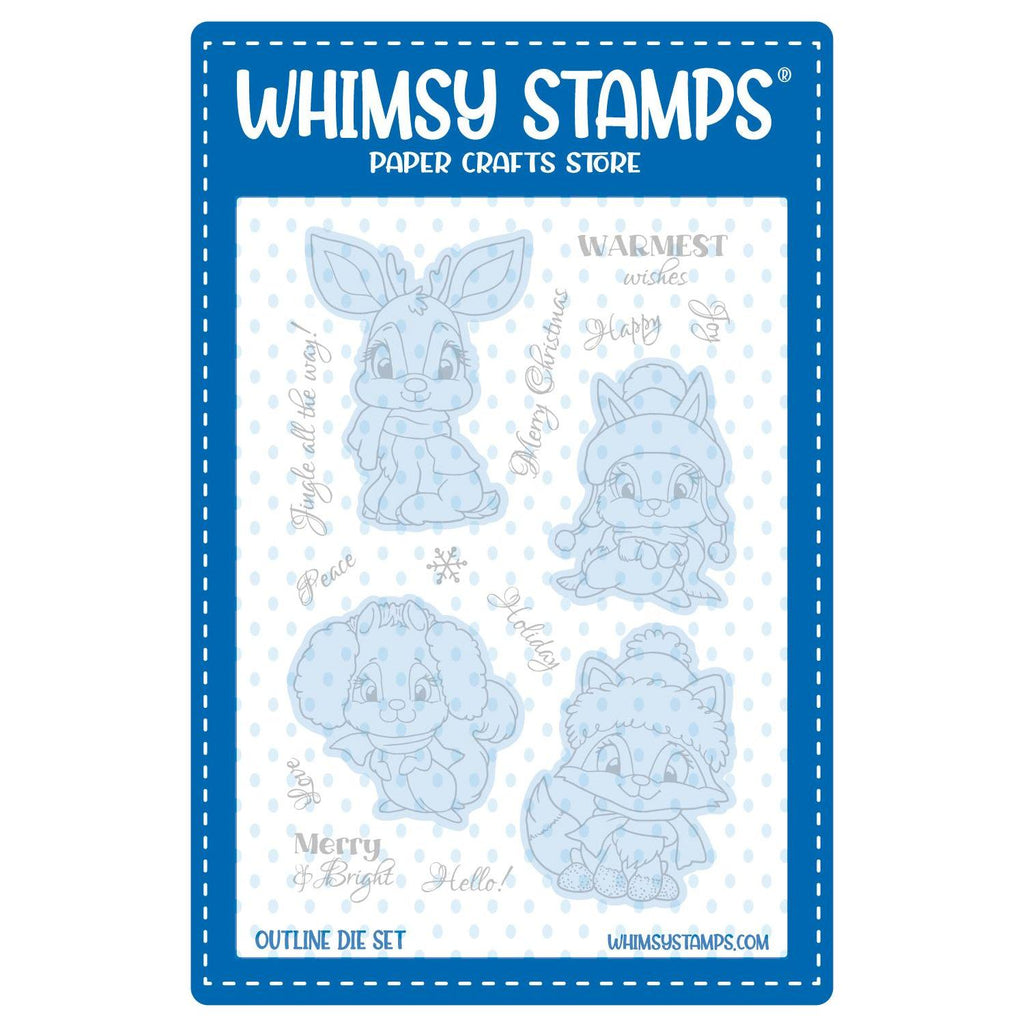 Whimsy Stamps Chistmas in the Woods Outline Dies wsd384a