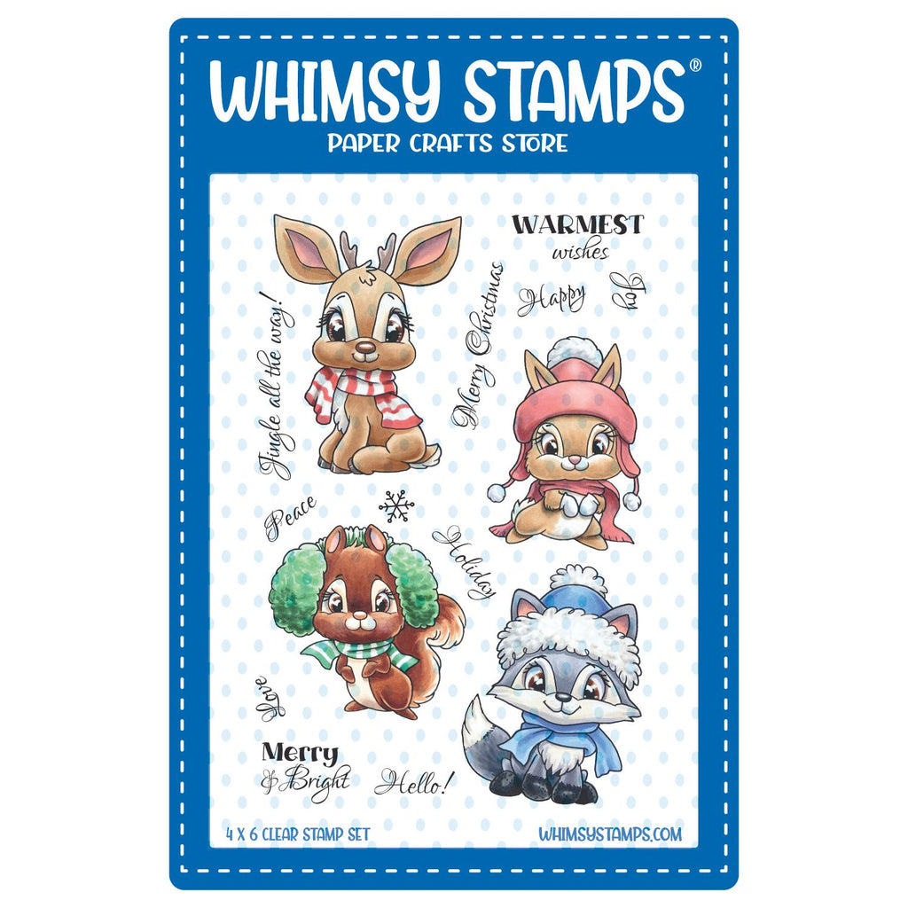 Whimsy Stamps Christmas in the Woods Clear Stamps c1250a