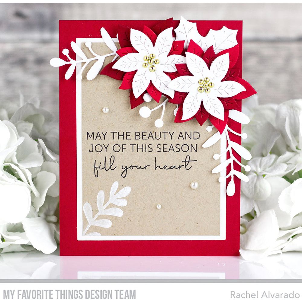 My Favorite Things Pressed Poinsettias Clear Stamps cs823 fill your heart | color-code:alt1