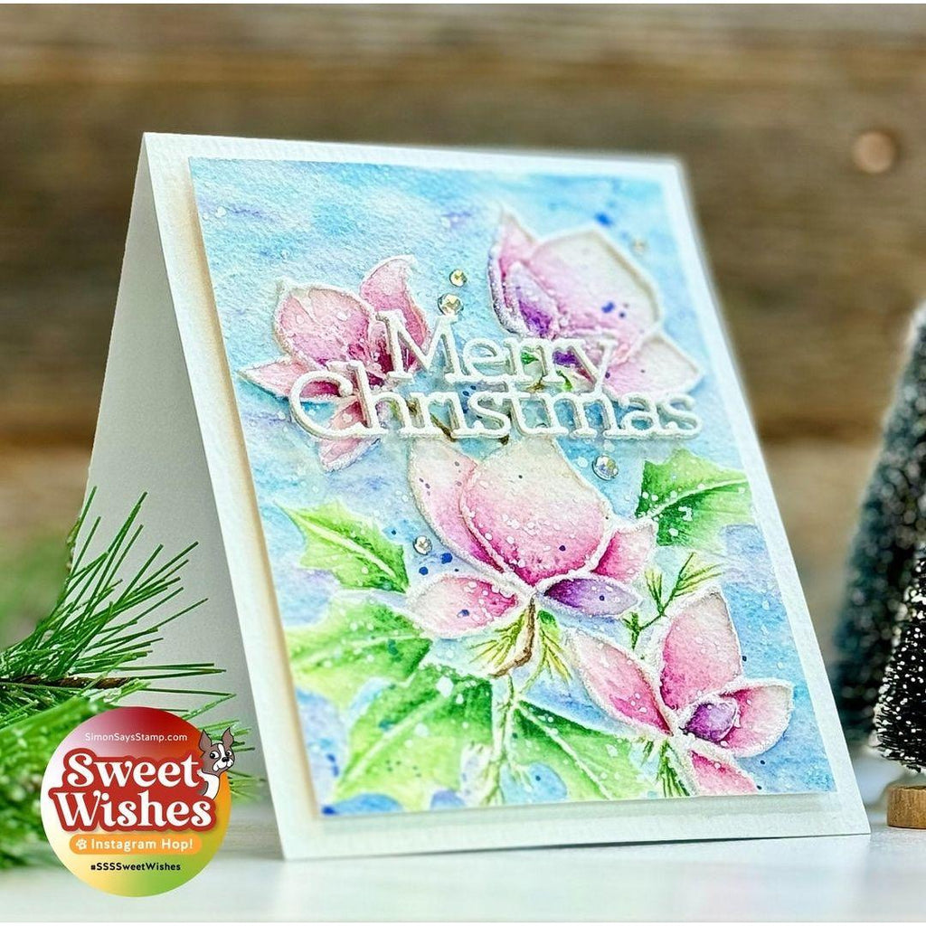 Simon Says Stamp Embossing Folder and Cutting Dies Christmas Magnolia sfd450 Sweet Wishes Christmas Card