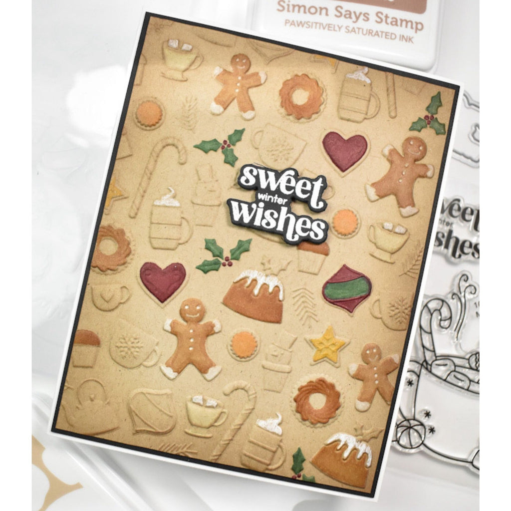 Simon Says Stamp Embossing Folder Christmas Sweets and Treats sf428 Festive Fun Christmas Card