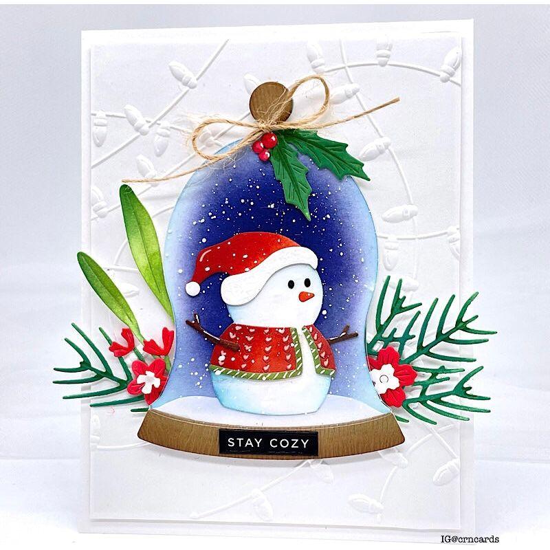 Simon Says Stamp Embossing Folder Christmas Tangle sf437 Sweet Wishes Christmas Card