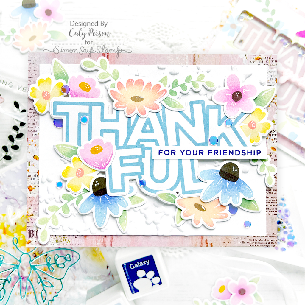 CZ Design Clear Stamps Chunky Thankful Greetings cz284c Thankful Card | color-code:ALT11