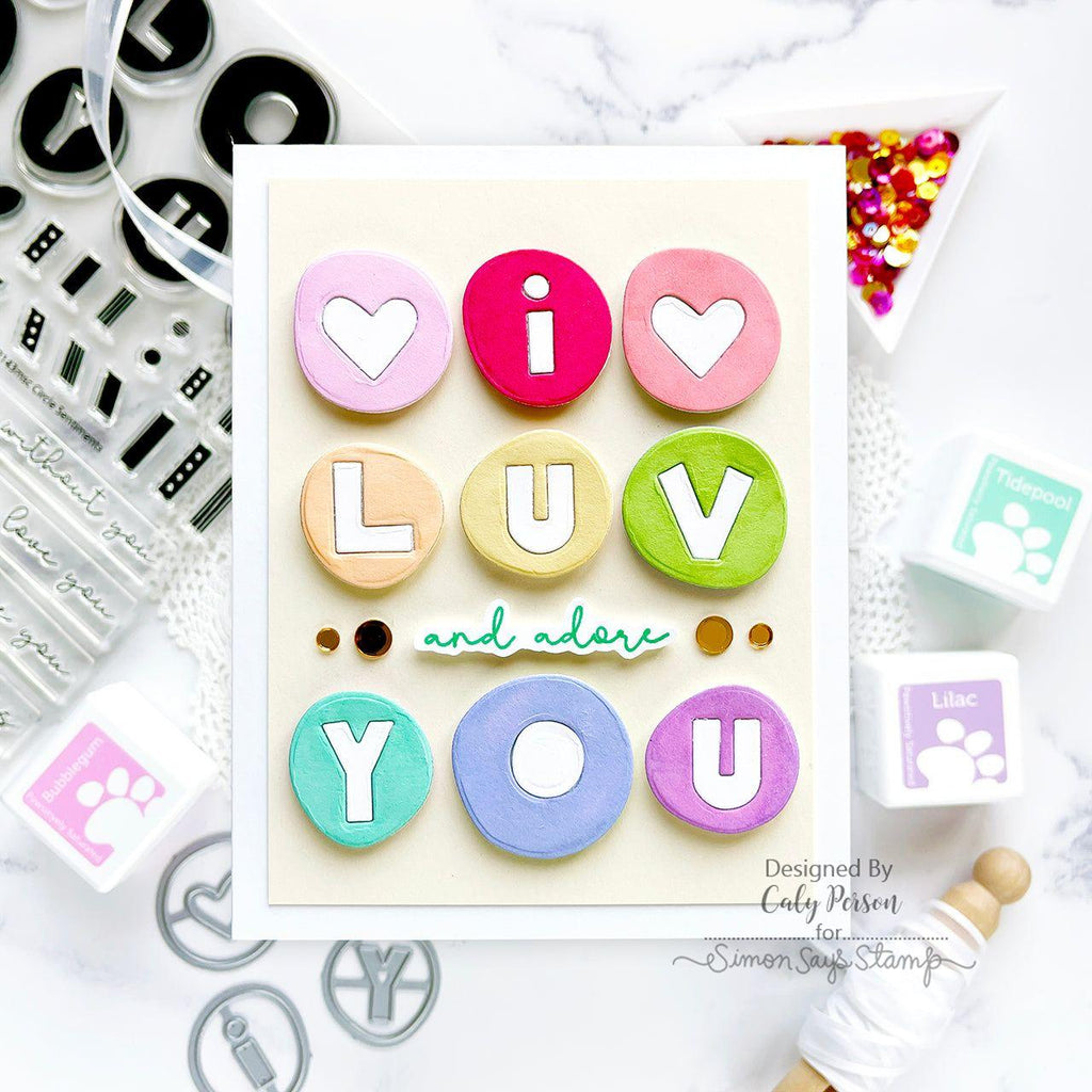 Simon Says Stamp Circle Sentiments Wafer Die 1219mdc To Love Love Card | color-code:ALT01