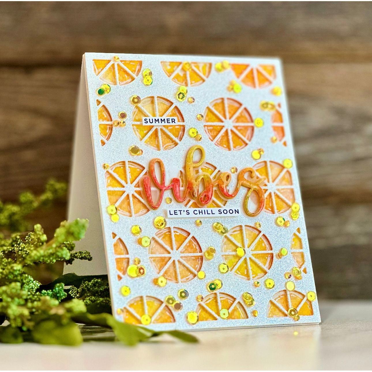 Simon Says Stamp Citrus Slice Background Die s844 Just A Note