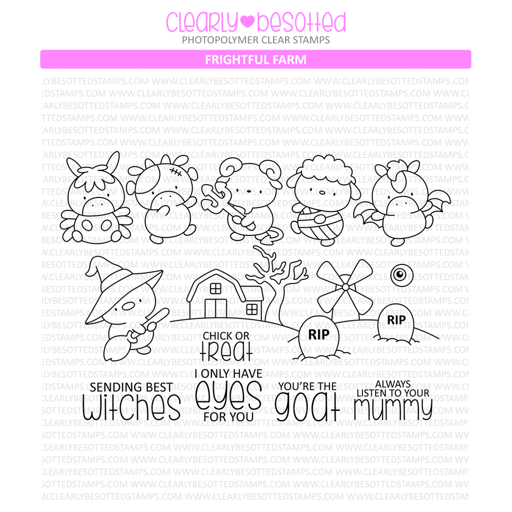 Clearly Besotted Frightful Farm Clear Stamps