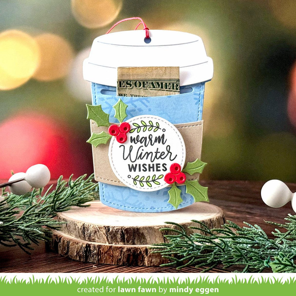 Lawn Fawn Coffee Cup Gift Card Holder Dies lf3514 Warm WInter Wishes | color-code:alt1