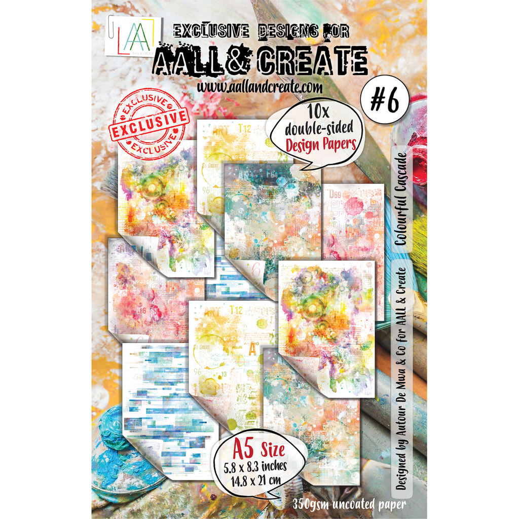 AALL & Create Colourful Cascade A5 Design Paper pa-006