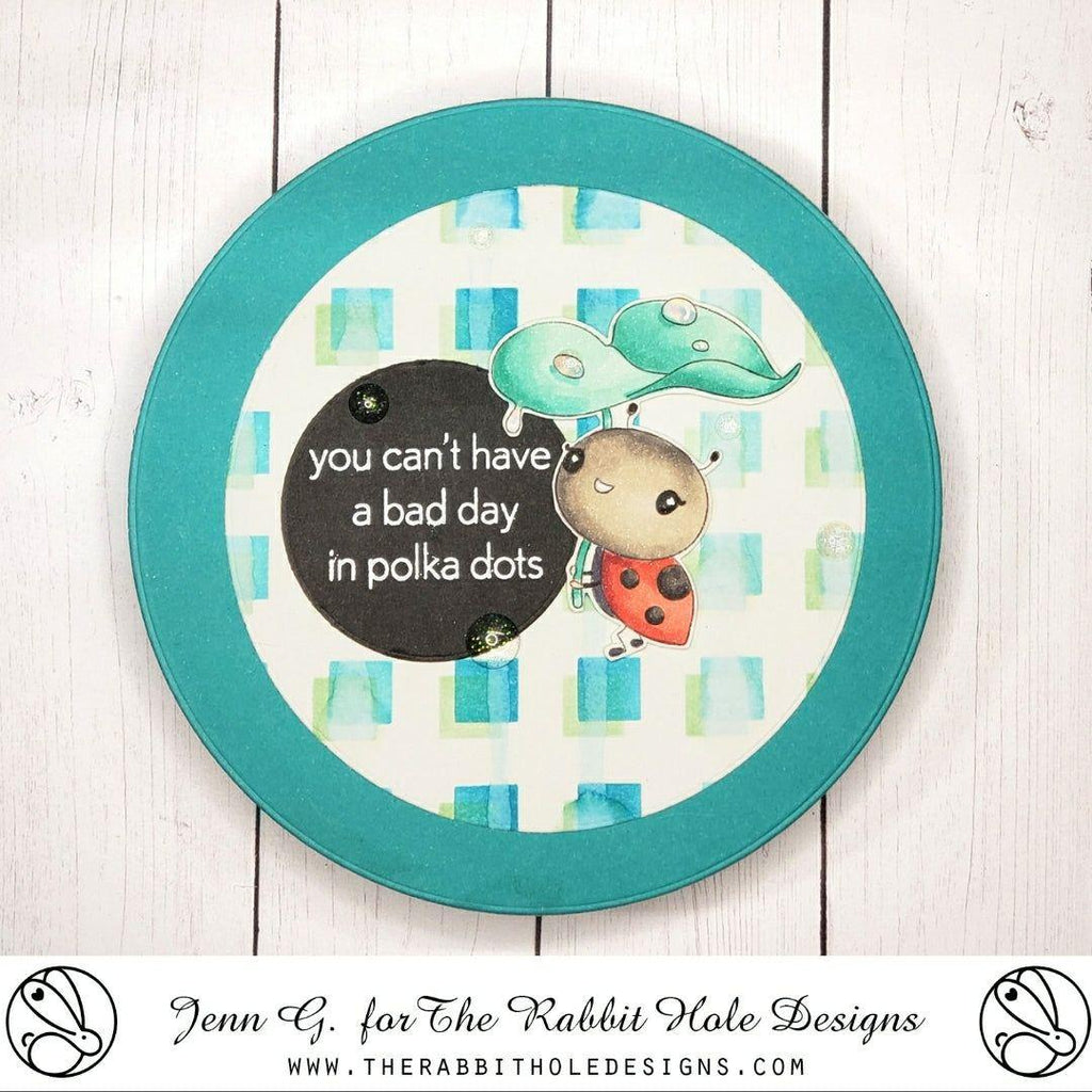 The Rabbit Hole Designs Lady Bug Clear Stamps trh-230 raindrops