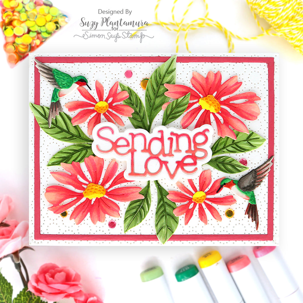 Simon Says Stamp Cosmos Duo Wafer Dies s929 Cheering for You Sending Love Card | color-code:ALT02