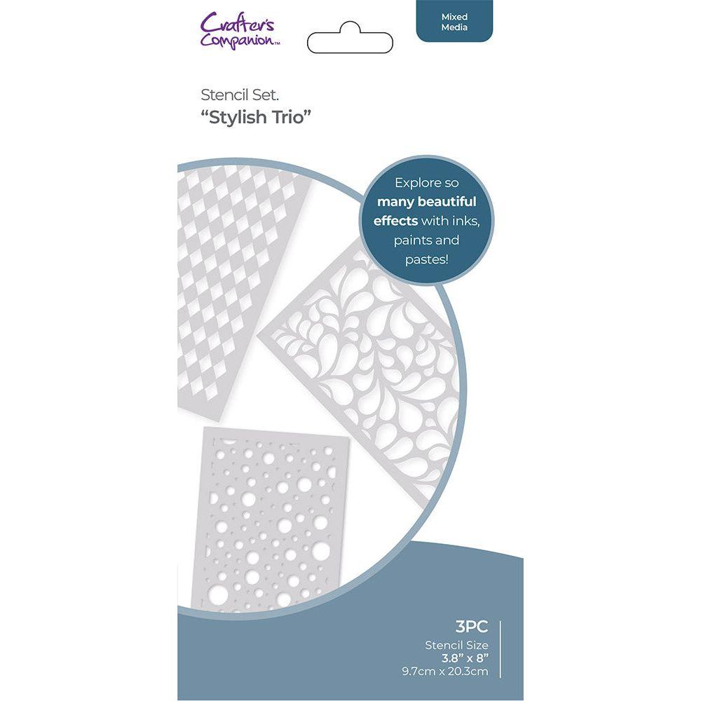 Crafter's Companion Stylish Trio Stencil Set cc-sten-stytrio